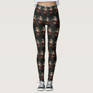 Leggings Weimaraner avec Noël Festif du Père Noël