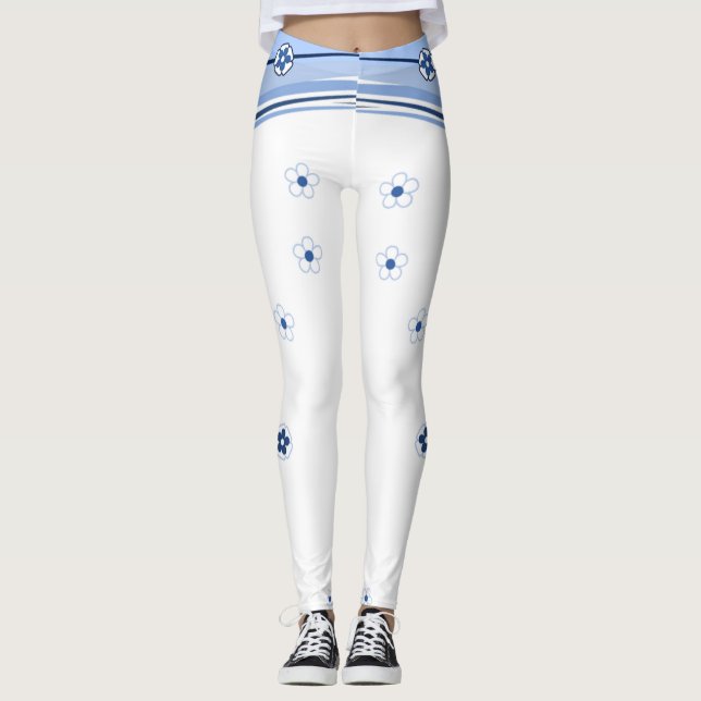 Leggings weiß und blau (Vorderseite)