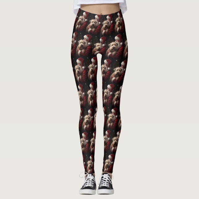 Leggings Wheaton Terrier Avec Noël Festif Du Père Noël (Devant)