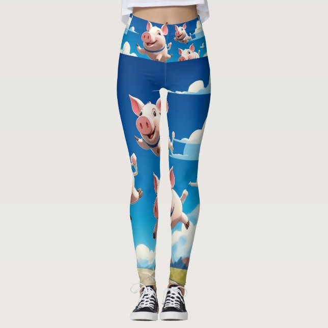 Leggings When Pigs Fly Funny Winged Pigs (Devant)