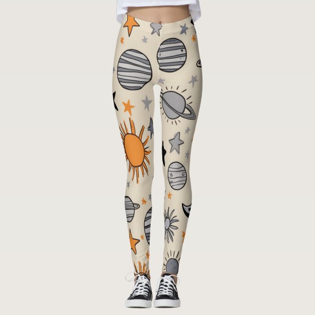 Leggings Whimsical Celestial Doodle (Devant)