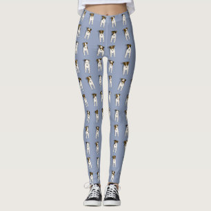 Leggings Whimsical Jack Russell chiens motif bleu