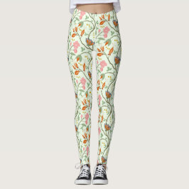 Leggings Whimsical Trailing Folk Art Floral