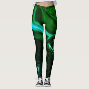 Leggings Whitish se répand sur vert foncé, légèrement fissu