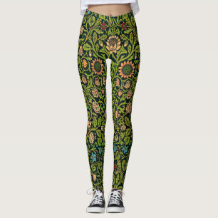 Leggings William Morris - Ancolie, vert foncé, Case-Mate