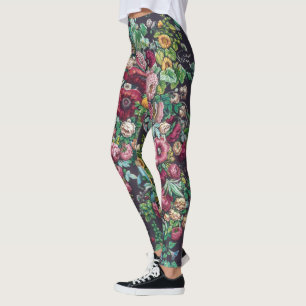 Leggings William Morris Art Nouveau Calico Chintz Motif