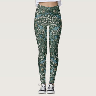Leggings William Morris Bleu Blanc & Vert Floral