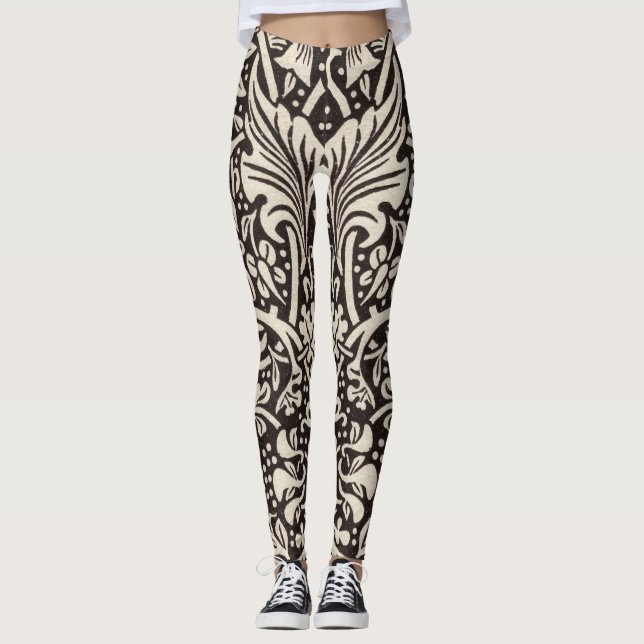 Leggings William Morris Daffodil Papier peint floral (Devant)