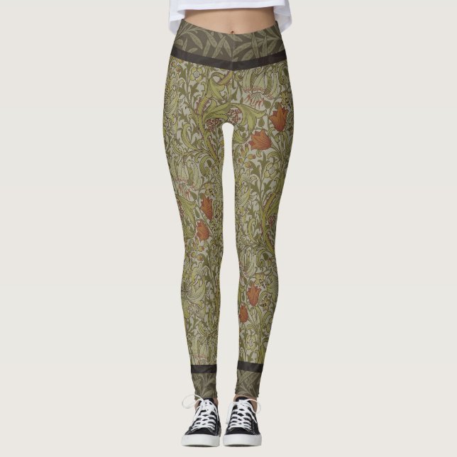 Leggings William Morris Floral Lys willow art design (Devant)