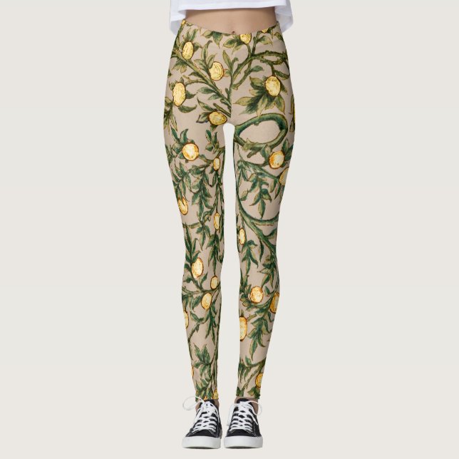Leggings William Morris Fruit Floral Jardin Fleur Classique (Devant)