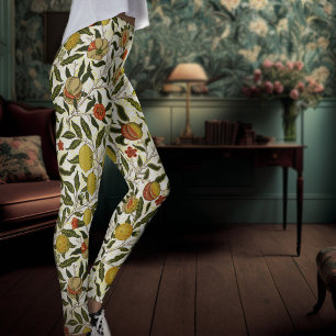 Leggings William Morris Grenade Citron Fruits Jaunes
