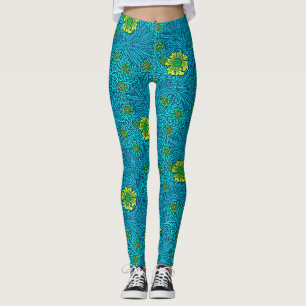 Leggings William Morris Marigold, Turquoise & Cobalt Blue