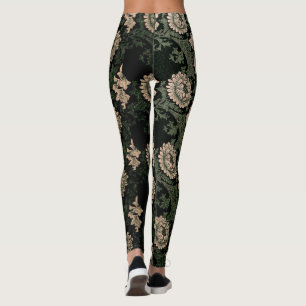 Leggings William Morris, motif, redessiné, couleurs sombre