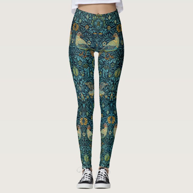 Leggings William Morris Oiseaux et motifs floraux (Devant)