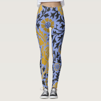 Leggings William Morris PATTERN FLORAL BLUE LEGGINING
