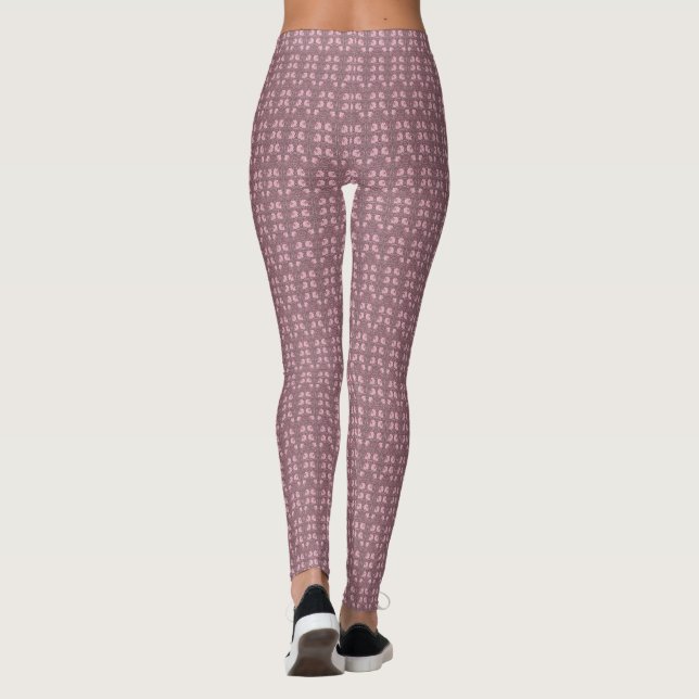 Leggings William Morris tulips, motif rose revamped, chic (Dos)