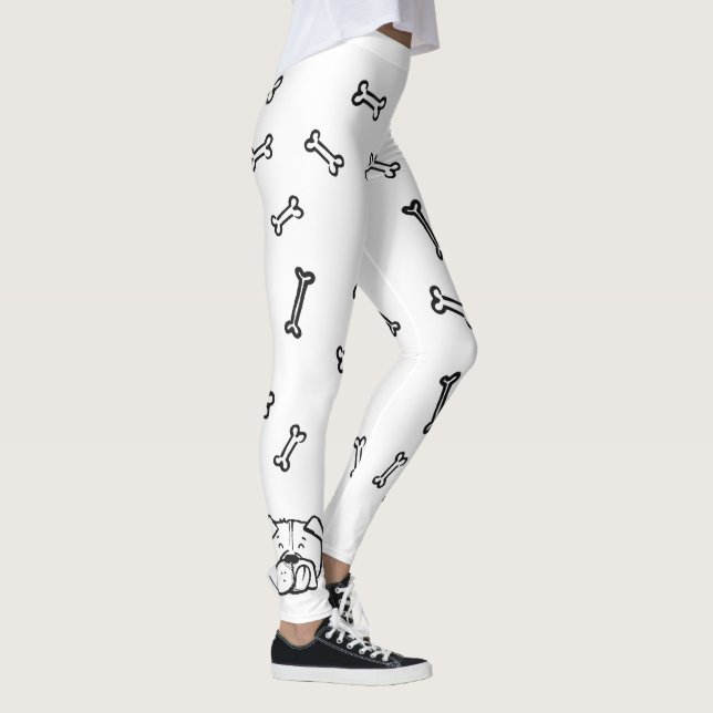 Leggings with english Bulldogge and bones pattern (Rechts)