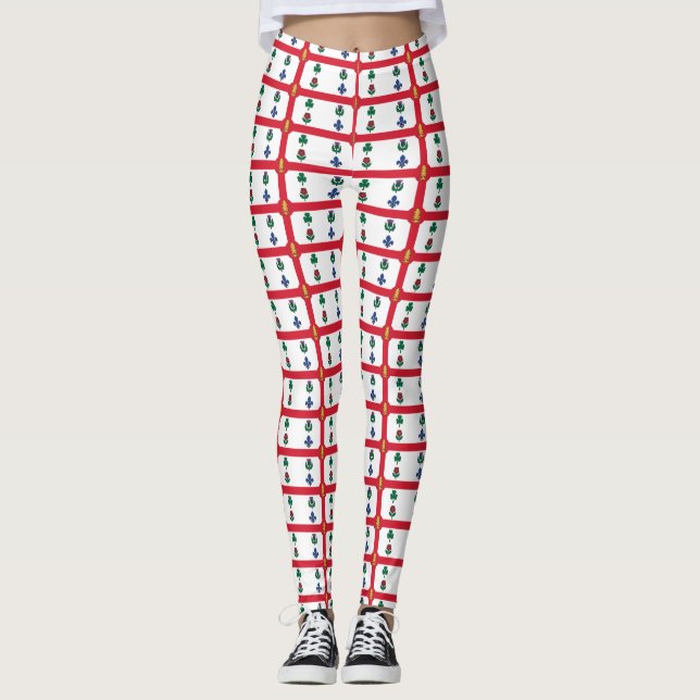 Leggings with flag of Montreal, Canada (Devant)