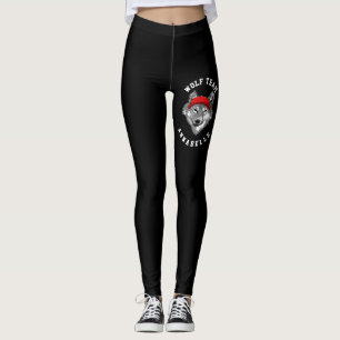 Leggings Wolf Wildlife Red Casquette Black Sport Team Leggi