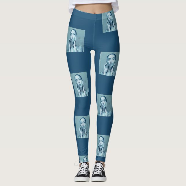 Leggings "Woman in Blue" Premium Canvas (Devant)