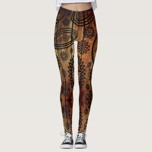 Leggings Wood Henna Tattoo
