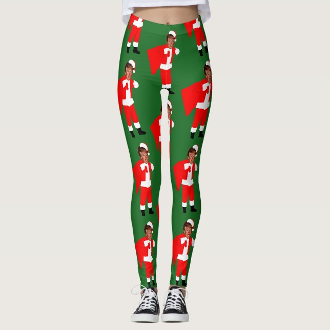 Leggings xmas père Noël donald trump (Devant)