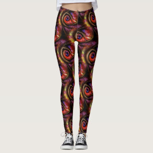 Leggings Yeux abstraits en rouges et violets
