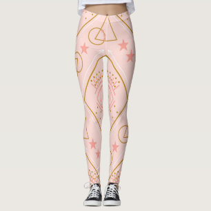 Leggings Yeux en or rose : conception géométrique sans cout