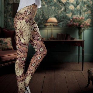 Leggings Yoga Dusty Rose William Morris à deux tons
