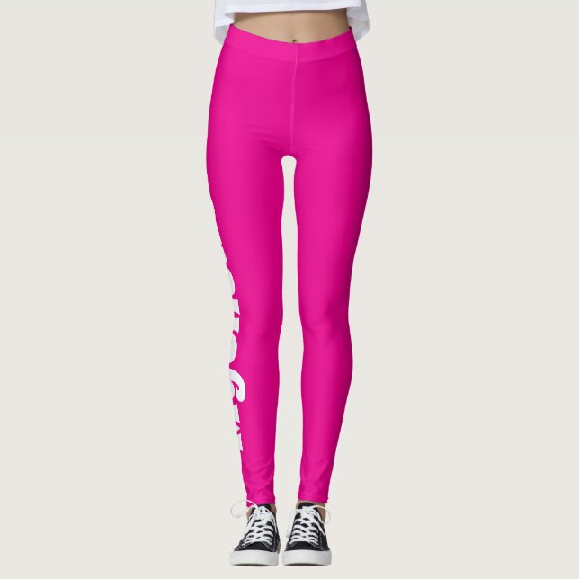 Leggings Yoga et Pilates personnalisés en rose rétro (Devant)
