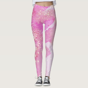 Leggings *~* Yoga Pilates Aquarelle Parties scintillant ros
