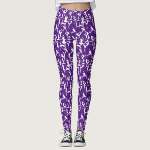 Leggings Yoga pose motif 01.bx4.Violet BG