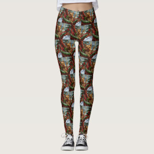 Leggings Yorkshire Terrier Chien Fête de Noël