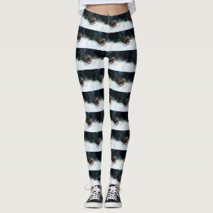Leggings Yorkshire Terrier neige de Noël hiver