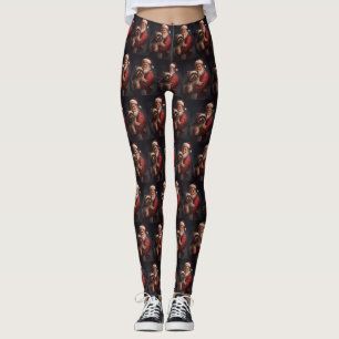 Leggings Yorkshire Terrier Santa Claus Festive Noël