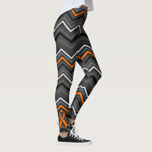 Leggings Zag orange avec ruban...RSD/CRPS