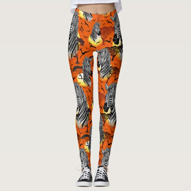 Leggings Zebra African Savanna Wild Animal (Devant)