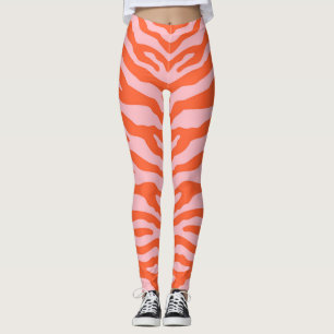 Leggings Zebra Print orange et rose