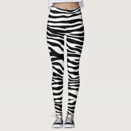 Leggings Zebra Print, Zebra Stripes, Noir Et Blanc