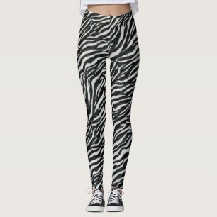 Leggings Zèbre moderne noir blanc