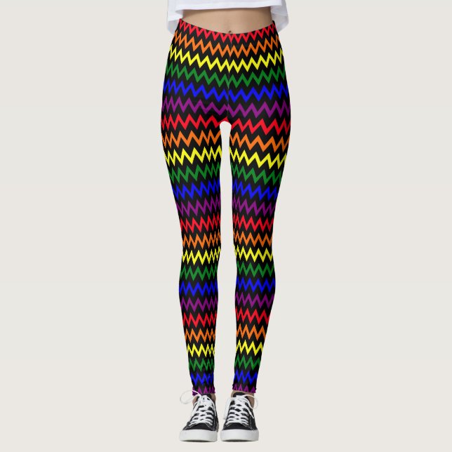 Leggings Zigzag Couleurs de Fierté (Devant)