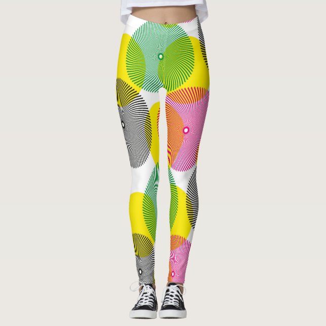 Leggings Zigzags de brosse : Motif à main (Devant)