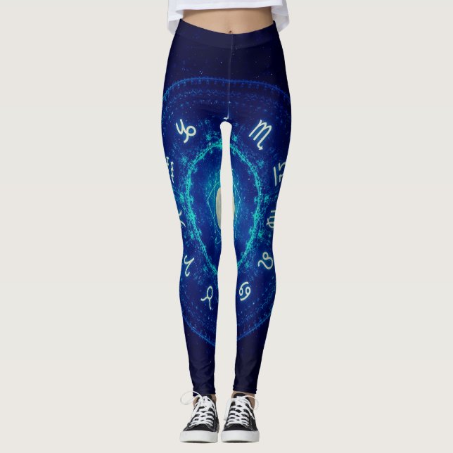 Leggings Zodiac signe la Cute Astrologie femme ciel nocte L (Devant)