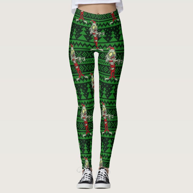 Leggings zombie xmas père Noël (Devant)