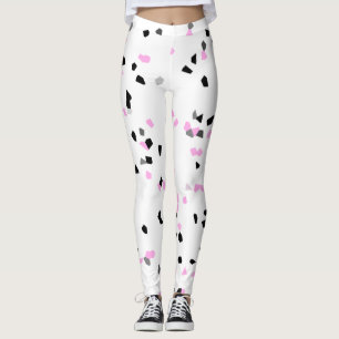 Leggings Zones blanches roses et noires mignonnes