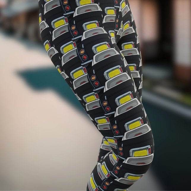 Leggings zu den Figuren des Pkw-Musters (Fun figgy leggings for the black  figaro owner. You'll not see another pair like these!)