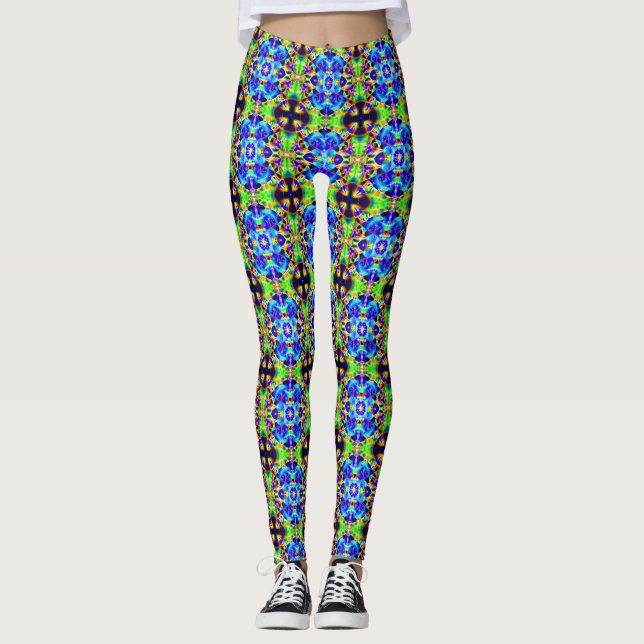 Leggings zum Fraktal-Leuchtportal für kosmische Ne (Vorderseite)