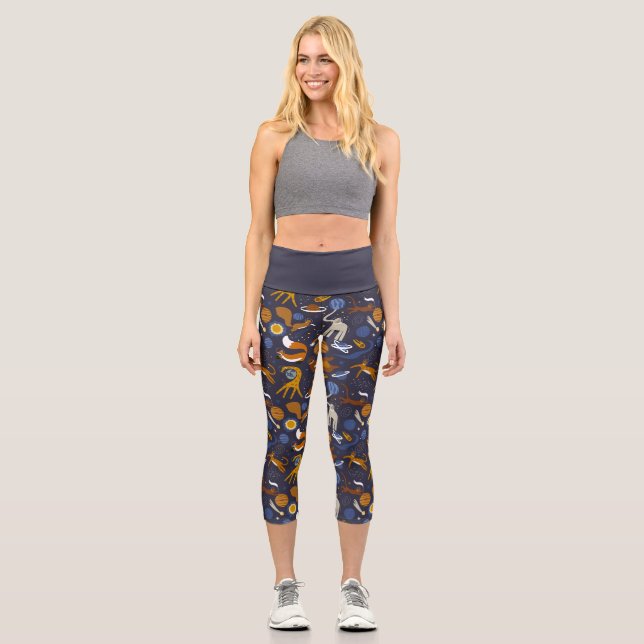 Leggins Capri yoga Animals Outer Space Leggings (Vorderseite)