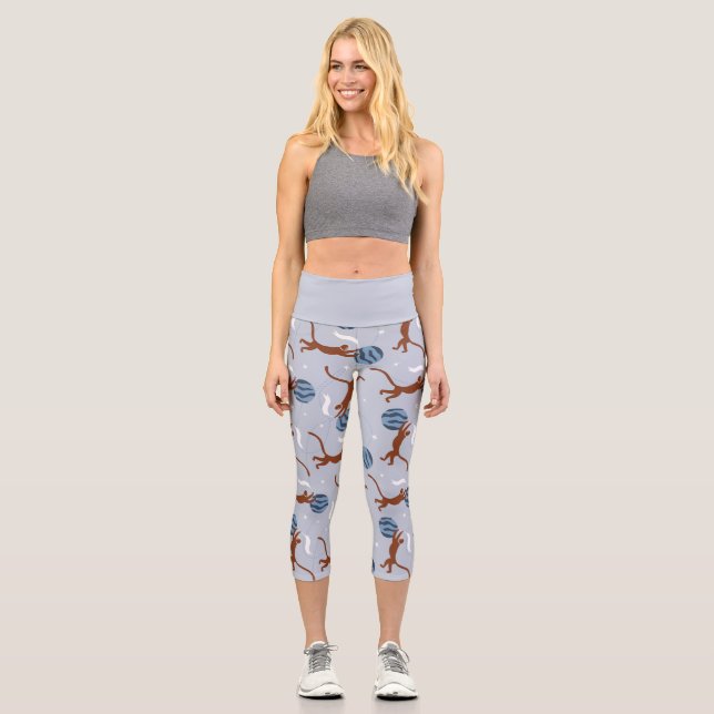 Leggins Capri yoga colección Animals Outer Space (Vorderseite)
