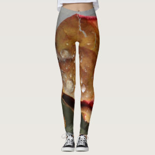 Leggins Rose Blütenblatt mit Wassertropfen